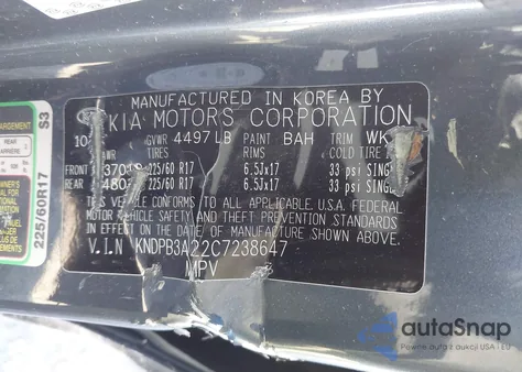 2012 Kia Sportage Lx from USA, damaged, VIN KNDPB3A22C7238647